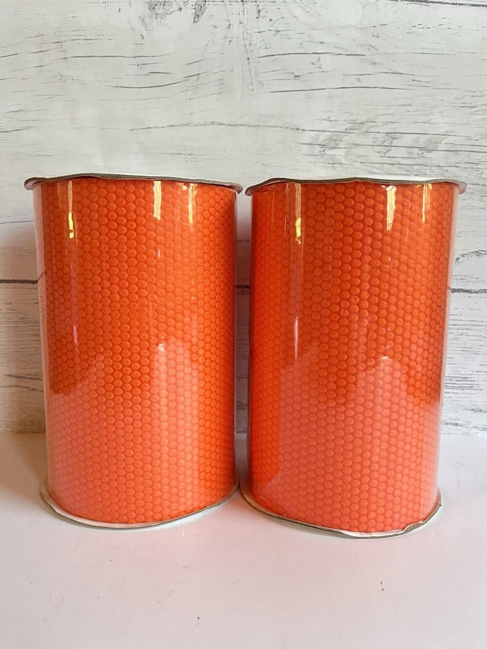 Lot Of Two Spools Of Darice 6” Wide Orange Ribbon